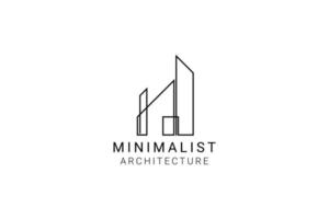 minimalistisk arkitektur logotyp design mall vektor