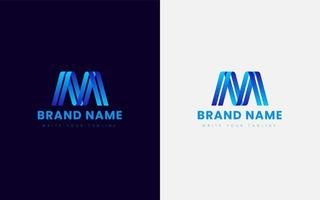 m Brief Logo Corporate Branding. modernes Geschäftslogo mit Farbverlauf. vektor