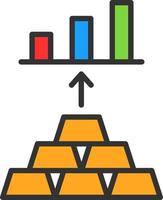 Design von Vektorsymbolen für Goldinvestitionen vektor