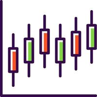 Candlestick-Diagramm-Vektor-Icon-Design vektor