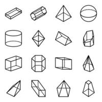 packa av geometrisk former ikoner vektor