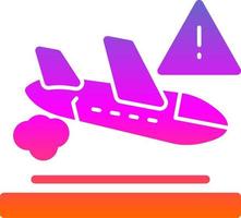 Flugzeugunfall-Vektor-Icon-Design vektor