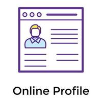 trendiges Online-Profil vektor