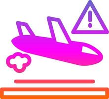 Flugzeugunfall-Vektor-Icon-Design vektor