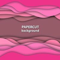 Vektorhintergrund mit rosafarbenen Papierschnittformen. 3D abstrakter Papierkunststil, Design-Layout für Geschäftspräsentationen, Flyer, Poster, Drucke, Dekoration, Karten, Broschüren-Cover. vektor
