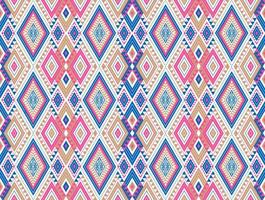 abstrakte niedliche farbe geometrische tribal ethnische ikat folklore argyle orientalisches einheimisches muster traditionelles design für hintergrund, teppich, tapete, kleidung, stoff, verpackung, druck, batik, volkstümlich, stricken, streifenvektor vektor