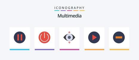 Multimedia Flat 5 Icon Pack inklusive . abspielen. Löschen. kreatives Symboldesign vektor