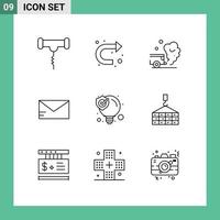 9 kreative Symbole moderne Zeichen und Symbole von SEO School Air E-Mail Rauch editierbare Vektordesign-Elemente vektor