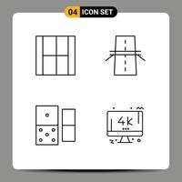 Packung mit 4 modernen Filledline-Flachfarbzeichen und Symbolen für Web-Printmedien wie zum Erstellen von Autobahnillustrationsbau-Domino-editierbaren Vektordesignelementen vektor