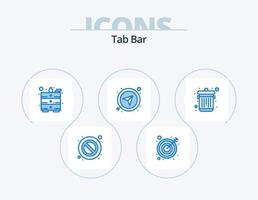 flik bar blå ikon packa 5 ikon design. . skräp. tabell. soptunna. navigations vektor