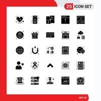 universell ikon symboler grupp av 25 modern fast glyfer av bild mac meddelande importera musik redigerbar vektor design element