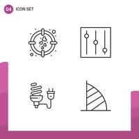 4 kreative Symbole moderne Zeichen und Symbole des Herzens Glühbirne Ziel wirtschaftliche Burj al Arab editierbare Vektordesign-Elemente vektor