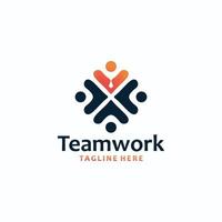 Teamwork-Logo-Symbolvektor isoliert vektor