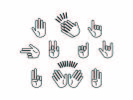 Hand-Emoticon-Linie Vektor