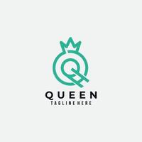 drottning logotyp ikon vektor isolerat