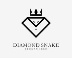 diamant orm krona pärla huggorm kung Smycken kobra monark linje enkel abstrakt vektor logotyp design