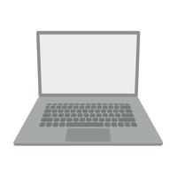 öppen grå bärbar dator, bärbar dator tom skärm, platt vektor, isolera på vit vektor