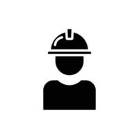 Builder-Symbol-Illustration. Glyphen-Symbolstil. Symbol im Zusammenhang mit dem Bau. einfaches Vektordesign editierbar vektor