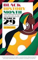 svart historia månad med kvinna stolthet affisch vektor
