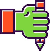 Hand- und Bleistift-Vektor-Icon-Design vektor