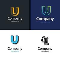 brev u stor logotyp packa design kreativ modern logotyper design för din företag vektor