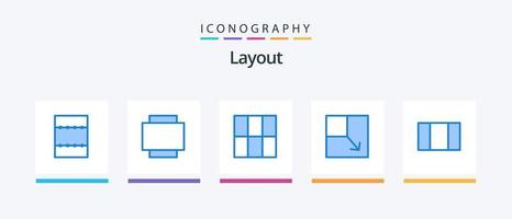 Layout Blue 5 Icon Pack inklusive . Ansicht .. kreatives Ikonendesign vektor