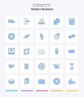 kreativ modern företag 25 blå ikon packa sådan som dokumentera. möte. dialog. dialog. företag vektor