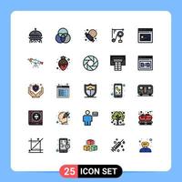 Stock Vector Icon Pack mit 25 Zeilenzeichen und Symbolen für Design-Web-Süßigkeiten-Seite Wissenschaftsmaschine editierbare Vektordesign-Elemente