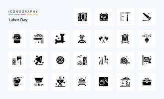 25 Arbeitstage solides Glyphen-Icon-Pack vektor