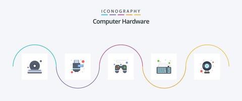 Computerhardware-Flat-5-Icon-Pack einschließlich . Hardware. Gamepad. Computer. Hardware- vektor