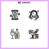 4 kreativ ikoner modern tecken och symboler av glas påsk investering ljud kampanj redigerbar vektor design element