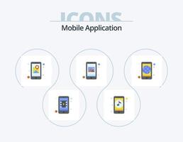 mobil Ansökan platt ikon packa 5 ikon design. Ansökan. mobil. app. Galleri. app vektor