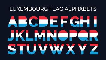 luxemburg flagga alfabet brev en till z kreativ design logotyper vektor