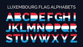 luxemburgische flagge alphabete buchstaben a bis z kreative designlogos vektor