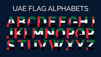 vae vereinigte arabische emirate flagge alphabete buchstaben a bis z kreative designlogos vektor