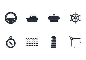 Pack av Nautical Icon Vectors