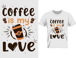 kaffe t skjorta design vektor