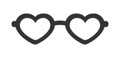 hjärta formad glasögon ram silhuett ClipArt vektor illustration