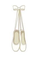 hängande vit pointe skor ClipArt, balett skor enkel platt vektor illustration. ballerina, balett dansare Skodon Utrustning tecken symbol.