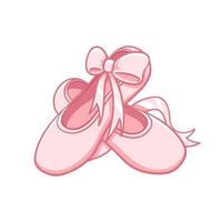 pastell rosa par av pointe skor med band ClipArt, balett skor enkel platt vektor illustration. ballerina, balett dansare Skodon Utrustning tecken symbol.