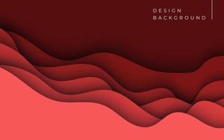 Mehrschichtige rote Textur 3D-Papierschnittschichten im Verlaufsvektorbanner. abstraktes Papierschnitt-Kunsthintergrunddesign für Website-Vorlage. Topographie-Kartenkonzept oder glatter Origami-Papierschnitt vektor