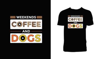 Kaffee und Hunde-T-Shirt-Design vektor
