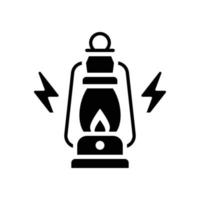 Laterne Vektor solide Ikone mit Hintergrundartillustration. Camping- und Outdoor-Symbol eps 10-Datei