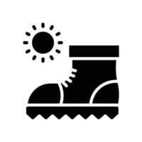 Wanderschuhe Vektor solide Ikone mit Hintergrundstilillustration. Camping- und Outdoor-Symbol eps 10-Datei