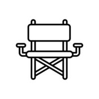 Stuhlvektorumrissikone mit Hintergrundartillustration. Camping- und Outdoor-Symbol eps 10-Datei vektor