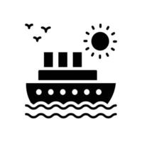 fartyg vektor fast ikon med bakgrund stil illustration. camping och utomhus- symbol eps 10 fil