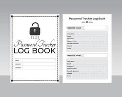 Passwort-Tracker Logbuch kdp Innenraum vektor