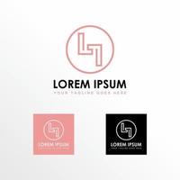 enkel och unik linje konst dubbel- brev l eller ll font i flip bild grafisk ikon logotyp design abstrakt begrepp vektor stock. kan vara Begagnade som en symbol relaterad till första eller motiv