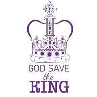 Gud spara de kung ord med krona vektor
