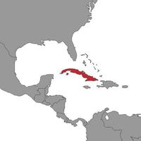 Kuba auf der Weltkarte. Vektor-Illustration. vektor